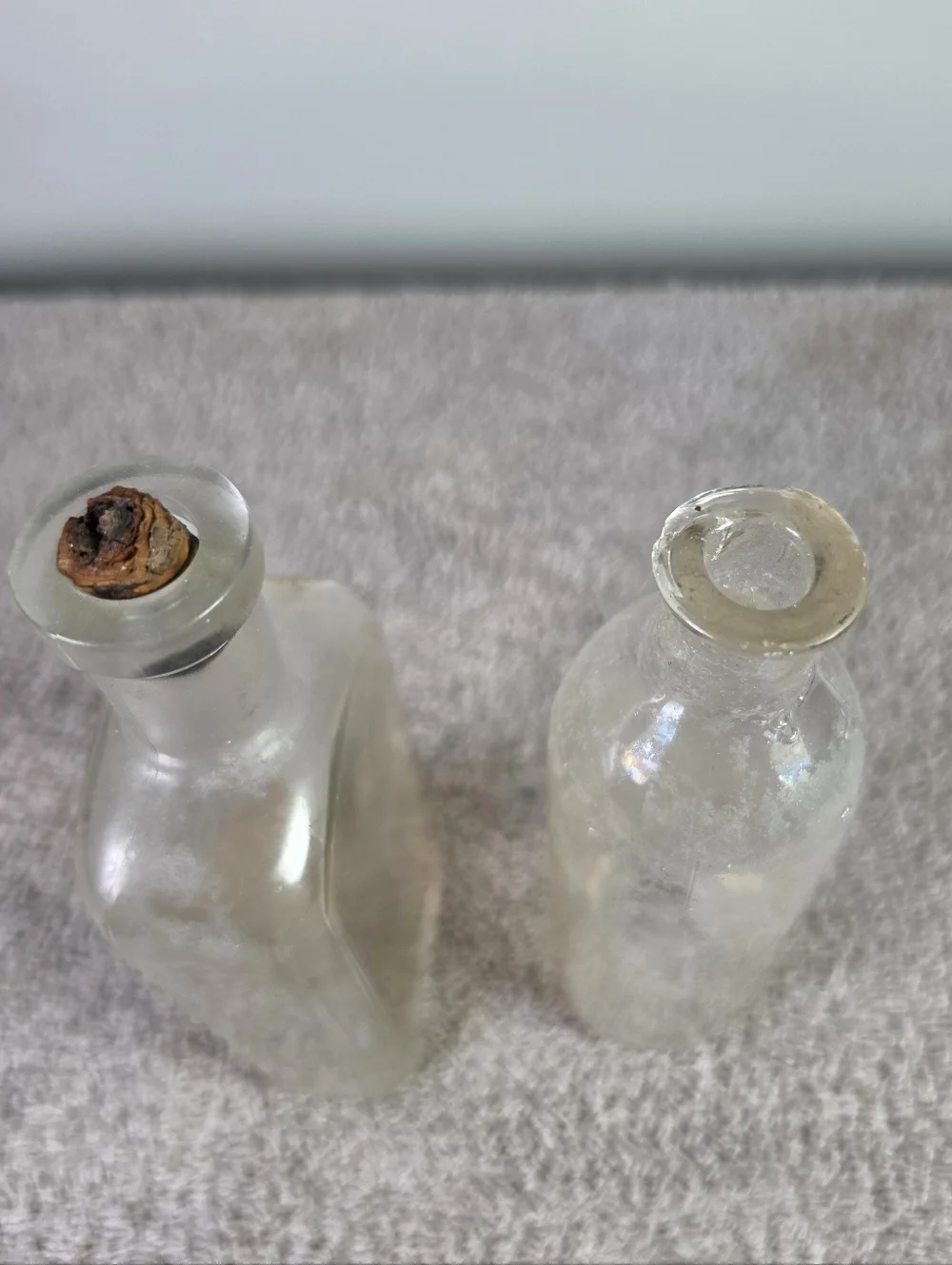 Clear Glass Bottle Set - Transparent Decorative Bottles